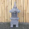 Product image 2 of the product “Japanese style Garden Lantern, made from Andesit Stone. Multipart. 60 cm Height, Roof is 26 cm width. ”